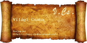 Világi Csaba névjegykártya